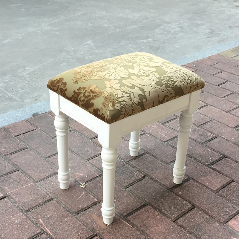 French Country Ottoman Rectangle Standard with Nailhead Trim Faux Leather Solid Ottoman White 1 Piece Beige Clearhalo 'furn' 'furn_ottomans_poufs' 'Furniture' 'Living Room Furniture' 'Ottomans & Poufs' 'ottomans_poufs' 5851749