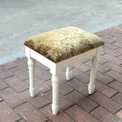 French Country Ottoman Rectangle Standard with Nailhead Trim Faux Leather Solid Ottoman White 1 Piece Beige Clearhalo 'furn' 'furn_ottomans_poufs' 'Furniture' 'Living Room Furniture' 'Ottomans & Poufs' 'ottomans_poufs' 5851749