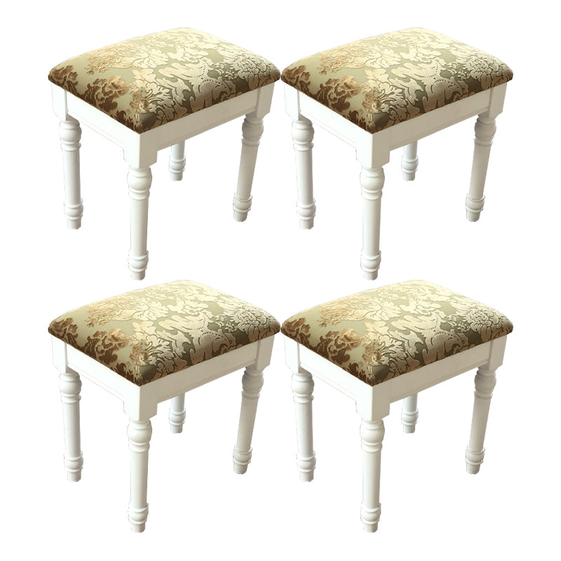 French Country Ottoman Rectangle Standard with Nailhead Trim Faux Leather Solid Ottoman White 4 Piece Set Beige Clearhalo 'furn' 'furn_ottomans_poufs' 'Furniture' 'Living Room Furniture' 'Ottomans & Poufs' 'ottomans_poufs' 5851753