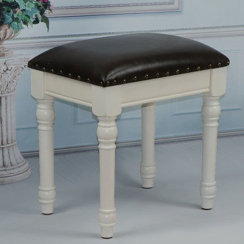 French Country Ottoman Rectangle Standard with Nailhead Trim Faux Leather Solid Ottoman Coffee 1 Piece Beige Clearhalo 'furn' 'furn_ottomans_poufs' 'Furniture' 'Living Room Furniture' 'Ottomans & Poufs' 'ottomans_poufs' 5851763