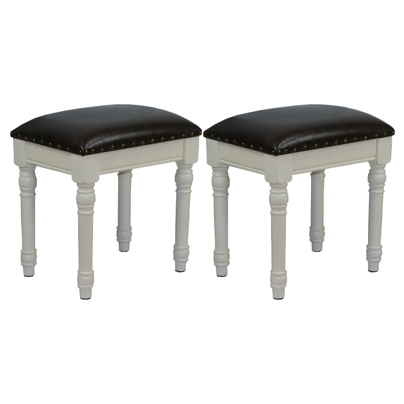 French Country Ottoman Rectangle Standard with Nailhead Trim Faux Leather Solid Ottoman Coffee 2 Piece Set Beige Clearhalo 'furn' 'furn_ottomans_poufs' 'Furniture' 'Living Room Furniture' 'Ottomans & Poufs' 'ottomans_poufs' 5851764