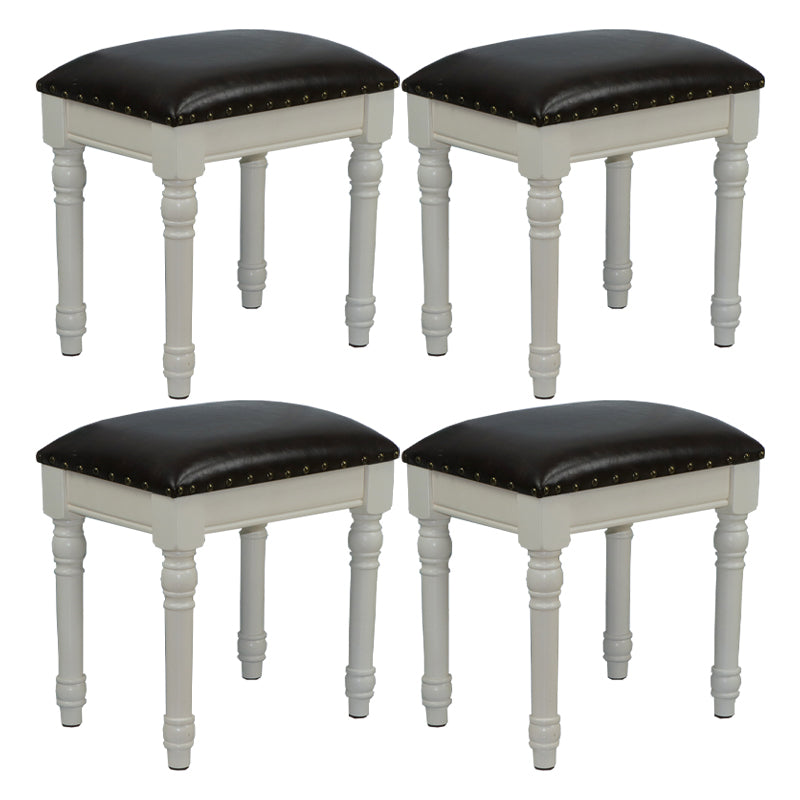 French Country Ottoman Rectangle Standard with Nailhead Trim Faux Leather Solid Ottoman Coffee 4 Piece Set Beige Clearhalo 'furn' 'furn_ottomans_poufs' 'Furniture' 'Living Room Furniture' 'Ottomans & Poufs' 'ottomans_poufs' 5851765