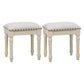 French Country Ottoman Rectangle Standard with Nailhead Trim Faux Leather Solid Ottoman Beige 2 Piece Set Beige Clearhalo 'furn' 'furn_ottomans_poufs' 'Furniture' 'Living Room Furniture' 'Ottomans & Poufs' 'ottomans_poufs' 5851767