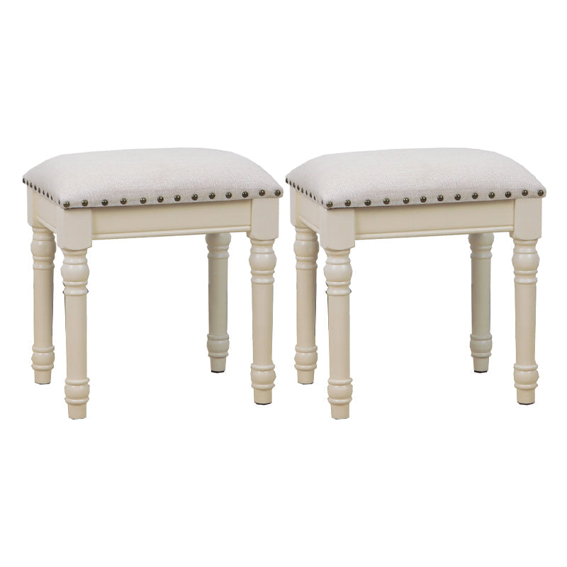 French Country Ottoman Rectangle Standard with Nailhead Trim Faux Leather Solid Ottoman Beige 2 Piece Set Beige Clearhalo 'furn' 'furn_ottomans_poufs' 'Furniture' 'Living Room Furniture' 'Ottomans & Poufs' 'ottomans_poufs' 5851767