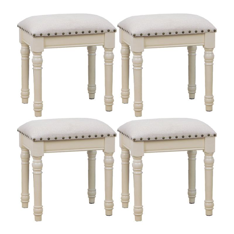 French Country Ottoman Rectangle Standard with Nailhead Trim Faux Leather Solid Ottoman Beige 4 Piece Set Beige Clearhalo 'furn' 'furn_ottomans_poufs' 'Furniture' 'Living Room Furniture' 'Ottomans & Poufs' 'ottomans_poufs' 5851768