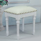 French Country Ottoman Rectangle Standard with Nailhead Trim Faux Leather Solid Ottoman White 1 Piece White Clearhalo 'furn' 'furn_ottomans_poufs' 'Furniture' 'Living Room Furniture' 'Ottomans & Poufs' 'ottomans_poufs' 5851769