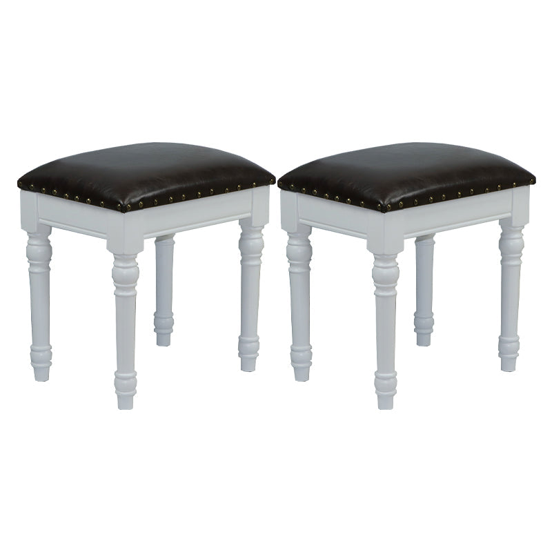 French Country Ottoman Rectangle Standard with Nailhead Trim Faux Leather Solid Ottoman Coffee 2 Piece Set White Clearhalo 'furn' 'furn_ottomans_poufs' 'Furniture' 'Living Room Furniture' 'Ottomans & Poufs' 'ottomans_poufs' 5851779