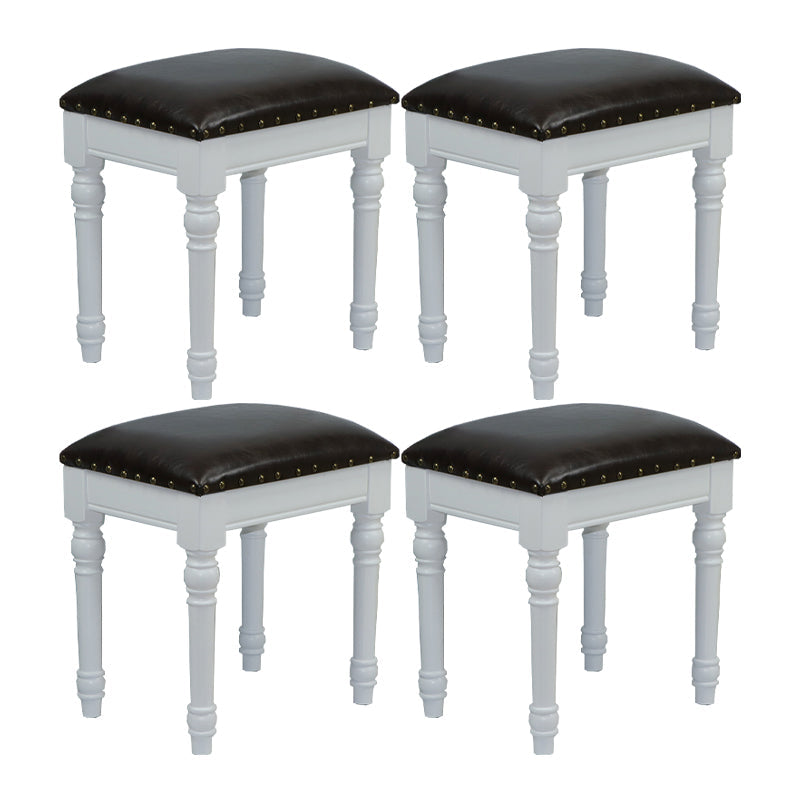 French Country Ottoman Rectangle Standard with Nailhead Trim Faux Leather Solid Ottoman Coffee 4 Piece Set White Clearhalo 'furn' 'furn_ottomans_poufs' 'Furniture' 'Living Room Furniture' 'Ottomans & Poufs' 'ottomans_poufs' 5851780