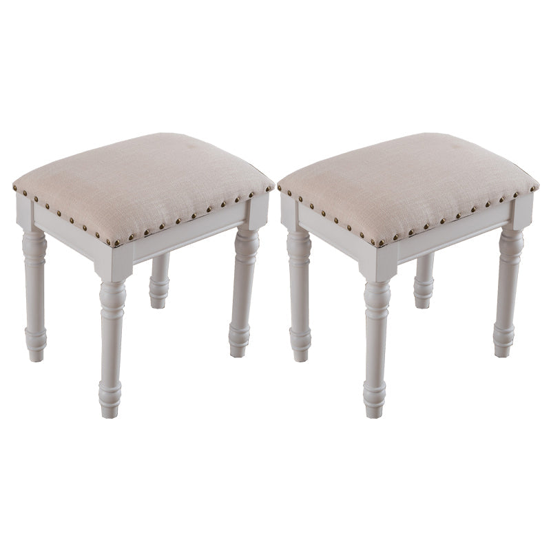 French Country Ottoman Rectangle Standard with Nailhead Trim Faux Leather Solid Ottoman Beige 2 Piece Set White Clearhalo 'furn' 'furn_ottomans_poufs' 'Furniture' 'Living Room Furniture' 'Ottomans & Poufs' 'ottomans_poufs' 5851782
