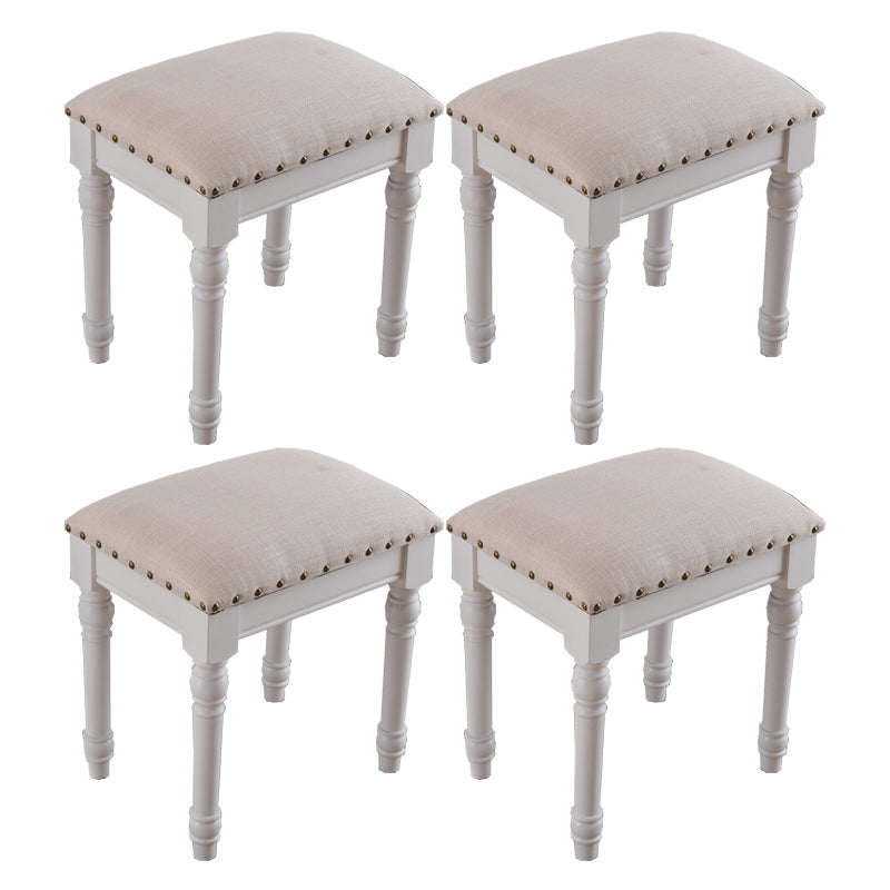 French Country Ottoman Rectangle Standard with Nailhead Trim Faux Leather Solid Ottoman Beige 4 Piece Set White Clearhalo 'furn' 'furn_ottomans_poufs' 'Furniture' 'Living Room Furniture' 'Ottomans & Poufs' 'ottomans_poufs' 5851783