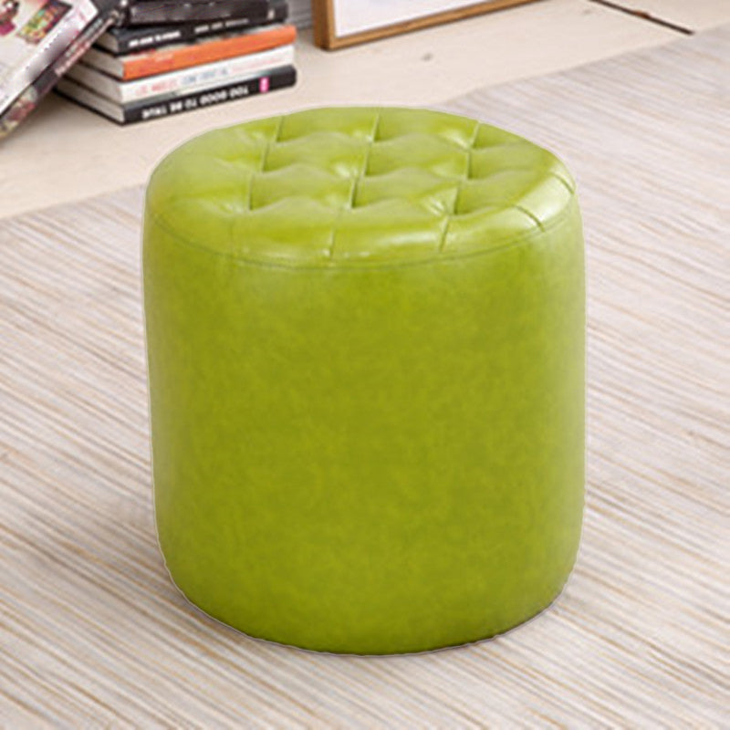 Modern Dark Brown Cube Solid Color Square Leather for Living Room Green Round 1 Piece Clearhalo 'furn' 'furn_ottomans_poufs' 'Furniture' 'Living Room Furniture' 'Ottomans & Poufs' 'ottomans_poufs' 5851802