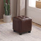 Trendy Leather Ottoman Plain Square Leather Foot Indoor Stool Ottoman 12"L x 12"W x 13"H Brown 1 Piece Clearhalo 'furn' 'furn_ottomans_poufs' 'Furniture' 'Living Room Furniture' 'Ottomans & Poufs' 'ottomans_poufs' 5851866
