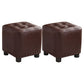 Trendy Leather Ottoman Plain Square Leather Foot Indoor Stool Ottoman 12"L x 12"W x 13"H Brown 2 Piece Set Clearhalo 'furn' 'furn_ottomans_poufs' 'Furniture' 'Living Room Furniture' 'Ottomans & Poufs' 'ottomans_poufs' 5851868