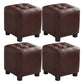 Trendy Leather Ottoman Plain Square Leather Foot Indoor Stool Ottoman 12"L x 12"W x 13"H Brown 4 Piece Set Clearhalo 'furn' 'furn_ottomans_poufs' 'Furniture' 'Living Room Furniture' 'Ottomans & Poufs' 'ottomans_poufs' 5851870