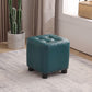 Trendy Leather Ottoman Plain Square Leather Foot Indoor Stool Ottoman 12"L x 12"W x 13"H Blue 1 Piece Clearhalo 'furn' 'furn_ottomans_poufs' 'Furniture' 'Living Room Furniture' 'Ottomans & Poufs' 'ottomans_poufs' 5851871