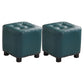 Trendy Leather Ottoman Plain Square Leather Foot Indoor Stool Ottoman 12"L x 12"W x 13"H Blue 2 Piece Set Clearhalo 'furn' 'furn_ottomans_poufs' 'Furniture' 'Living Room Furniture' 'Ottomans & Poufs' 'ottomans_poufs' 5851874