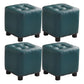 Trendy Leather Ottoman Plain Square Leather Foot Indoor Stool Ottoman 12"L x 12"W x 13"H Blue 4 Piece Set Clearhalo 'furn' 'furn_ottomans_poufs' 'Furniture' 'Living Room Furniture' 'Ottomans & Poufs' 'ottomans_poufs' 5851875