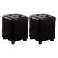 Trendy Leather Ottoman Plain Square Leather Foot Indoor Stool Ottoman 13"L x 13"W x 15"H Black 2 Piece Set Clearhalo 'furn' 'furn_ottomans_poufs' 'Furniture' 'Living Room Furniture' 'Ottomans & Poufs' 'ottomans_poufs' 5851884