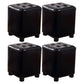 Trendy Leather Ottoman Plain Square Leather Foot Indoor Stool Ottoman 13"L x 13"W x 15"H Black 4 Piece Set Clearhalo 'furn' 'furn_ottomans_poufs' 'Furniture' 'Living Room Furniture' 'Ottomans & Poufs' 'ottomans_poufs' 5851885
