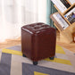 Trendy Leather Ottoman Plain Square Leather Foot Indoor Stool Ottoman 13"L x 13"W x 15"H Brown 1 Piece Clearhalo 'furn' 'furn_ottomans_poufs' 'Furniture' 'Living Room Furniture' 'Ottomans & Poufs' 'ottomans_poufs' 5851886