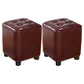 Trendy Leather Ottoman Plain Square Leather Foot Indoor Stool Ottoman 13"L x 13"W x 15"H Brown 2 Piece Set Clearhalo 'furn' 'furn_ottomans_poufs' 'Furniture' 'Living Room Furniture' 'Ottomans & Poufs' 'ottomans_poufs' 5851887