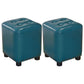 Trendy Leather Ottoman Plain Square Leather Foot Indoor Stool Ottoman 13"L x 13"W x 15"H Blue 2 Piece Set Clearhalo 'furn' 'furn_ottomans_poufs' 'Furniture' 'Living Room Furniture' 'Ottomans & Poufs' 'ottomans_poufs' 5851890