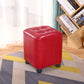 Trendy Leather Ottoman Plain Square Leather Foot Indoor Stool Ottoman 13"L x 13"W x 15"H Burgundy 1 Piece Clearhalo 'furn' 'furn_ottomans_poufs' 'Furniture' 'Living Room Furniture' 'Ottomans & Poufs' 'ottomans_poufs' 5851892