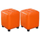 Trendy Leather Ottoman Plain Square Leather Foot Indoor Stool Ottoman 13"L x 13"W x 15"H Orange 2 Piece Set Clearhalo 'furn' 'furn_ottomans_poufs' 'Furniture' 'Living Room Furniture' 'Ottomans & Poufs' 'ottomans_poufs' 5851896