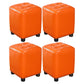 Trendy Leather Ottoman Plain Square Leather Foot Indoor Stool Ottoman 13"L x 13"W x 15"H Orange 4 Piece Set Clearhalo 'furn' 'furn_ottomans_poufs' 'Furniture' 'Living Room Furniture' 'Ottomans & Poufs' 'ottomans_poufs' 5851897