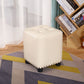 Trendy Leather Ottoman Plain Square Leather Foot Indoor Stool Ottoman 13"L x 13"W x 15"H Off-White 1 Piece Clearhalo 'furn' 'furn_ottomans_poufs' 'Furniture' 'Living Room Furniture' 'Ottomans & Poufs' 'ottomans_poufs' 5851898