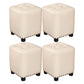 Trendy Leather Ottoman Plain Square Leather Foot Indoor Stool Ottoman 13"L x 13"W x 15"H Off-White 4 Piece Set Clearhalo 'furn' 'furn_ottomans_poufs' 'Furniture' 'Living Room Furniture' 'Ottomans & Poufs' 'ottomans_poufs' 5851900
