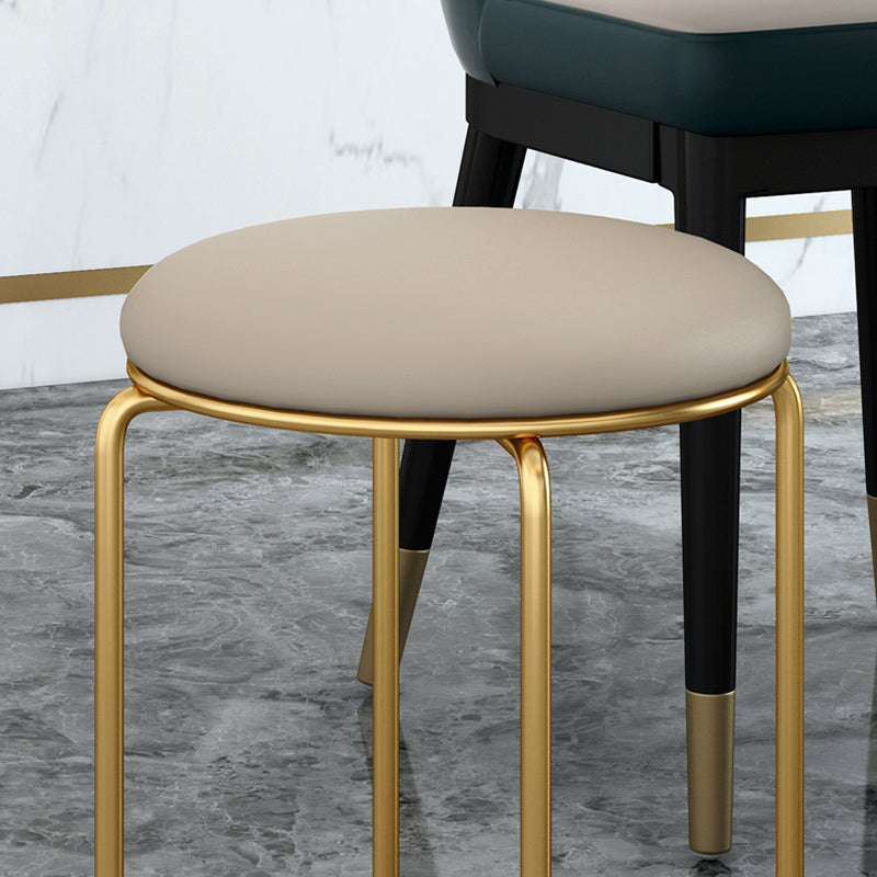 Standard Glam Velvet Ottoman Round Mildew Resistant Plain Ottoman Clearhalo 'furn' 'furn_ottomans_poufs' 'Furniture' 'Living Room Furniture' 'Ottomans & Poufs' 'ottomans_poufs' 5851945