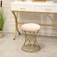 Glam Velvet Ottoman Plain Round Metal Frame Foot Stool Ottoman Clearhalo 'furn' 'furn_ottomans_poufs' 'Furniture' 'Living Room Furniture' 'Ottomans & Poufs' 'ottomans_poufs' 5851999