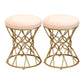 Glam Velvet Ottoman Plain Round Metal Frame Foot Stool Ottoman Pink 2 Piece Set Clearhalo 'furn' 'furn_ottomans_poufs' 'Furniture' 'Living Room Furniture' 'Ottomans & Poufs' 'ottomans_poufs' 5852008