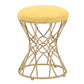 Glam Velvet Ottoman Plain Round Metal Frame Foot Stool Ottoman Yellow 1 Piece Clearhalo 'furn' 'furn_ottomans_poufs' 'Furniture' 'Living Room Furniture' 'Ottomans & Poufs' 'ottomans_poufs' 5852011
