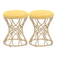 Glam Velvet Ottoman Plain Round Metal Frame Foot Stool Ottoman Yellow 2 Piece Set Clearhalo 'furn' 'furn_ottomans_poufs' 'Furniture' 'Living Room Furniture' 'Ottomans & Poufs' 'ottomans_poufs' 5852014
