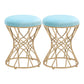 Glam Velvet Ottoman Plain Round Metal Frame Foot Stool Ottoman Sky Blue 2 Piece Set Clearhalo 'furn' 'furn_ottomans_poufs' 'Furniture' 'Living Room Furniture' 'Ottomans & Poufs' 'ottomans_poufs' 5852020