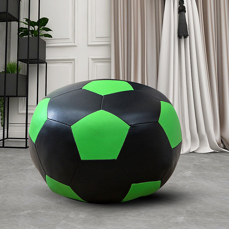 Geometric Print Ottoman Pouf Scratch Resistant Specialty Faux Leather Ottoman Green-Black 1 Piece Clearhalo 'furn' 'furn_ottomans_poufs' 'Furniture' 'Living Room Furniture' 'Ottomans & Poufs' 'ottomans_poufs' 5852080