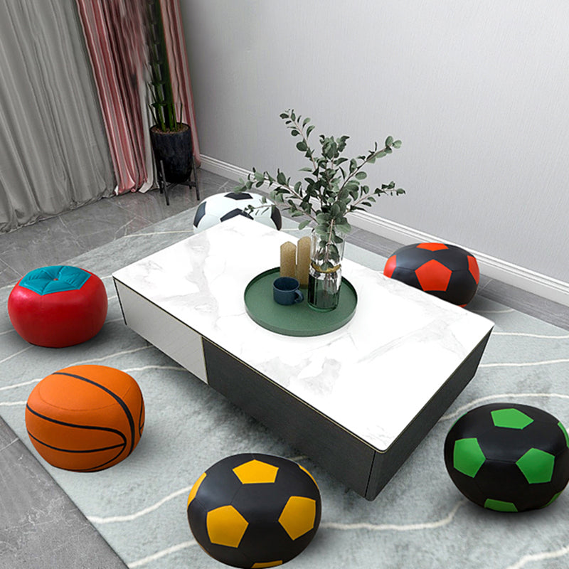 Geometric Print Ottoman Pouf Scratch Resistant Specialty Faux Leather Ottoman Clearhalo 'furn' 'furn_ottomans_poufs' 'Furniture' 'Living Room Furniture' 'Ottomans & Poufs' 'ottomans_poufs' 5852085