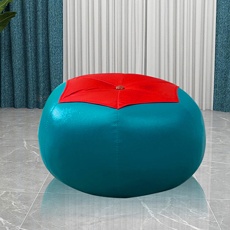Geometric Print Ottoman Pouf Scratch Resistant Specialty Faux Leather Ottoman Clearhalo 'furn' 'furn_ottomans_poufs' 'Furniture' 'Living Room Furniture' 'Ottomans & Poufs' 'ottomans_poufs' 5852087