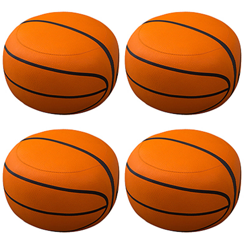 Geometric Print Ottoman Pouf Scratch Resistant Specialty Faux Leather Ottoman Orange 4 Piece Set Clearhalo 'furn' 'furn_ottomans_poufs' 'Furniture' 'Living Room Furniture' 'Ottomans & Poufs' 'ottomans_poufs' 5852090