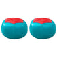 Geometric Print Ottoman Pouf Scratch Resistant Specialty Faux Leather Ottoman Blue-Green 2 Piece Set Clearhalo 'furn' 'furn_ottomans_poufs' 'Furniture' 'Living Room Furniture' 'Ottomans & Poufs' 'ottomans_poufs' 5852092