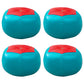 Geometric Print Ottoman Pouf Scratch Resistant Specialty Faux Leather Ottoman Blue-Green 4 Piece Set Clearhalo 'furn' 'furn_ottomans_poufs' 'Furniture' 'Living Room Furniture' 'Ottomans & Poufs' 'ottomans_poufs' 5852093