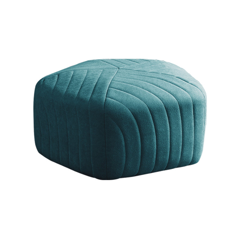 Contemporary Footstool Ottoman Suede Upholstered Solid Color Pentagon Ottoman 18"L x 18"W x 12"H Green 1 Piece Clearhalo 'furn' 'furn_ottomans_poufs' 'Furniture' 'Living Room Furniture' 'Ottomans & Poufs' 'ottomans_poufs' 5852178