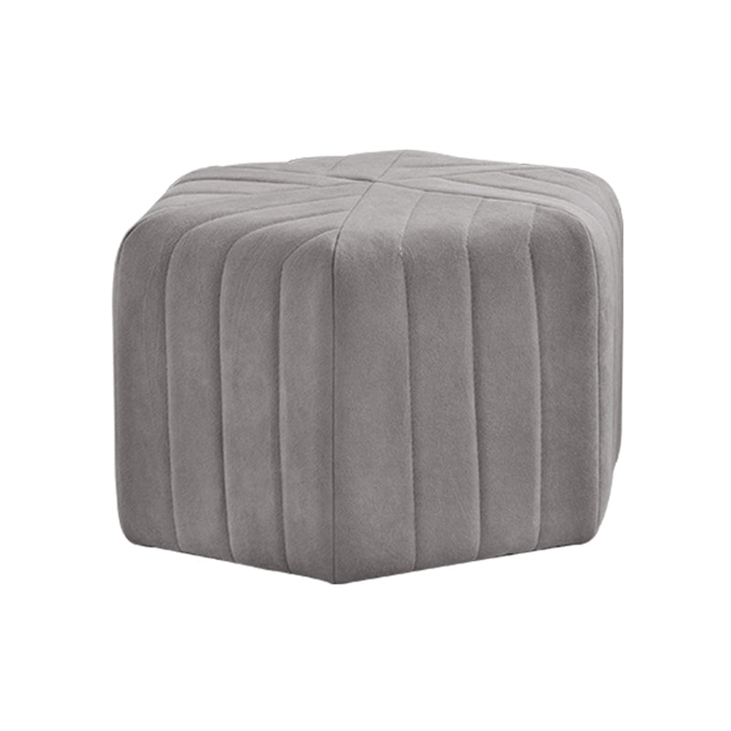 Contemporary Footstool Ottoman Suede Upholstered Solid Color Pentagon Ottoman Clearhalo 'furn' 'furn_ottomans_poufs' 'Furniture' 'Living Room Furniture' 'Ottomans & Poufs' 'ottomans_poufs' 5852185