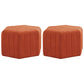Contemporary Footstool Ottoman Suede Upholstered Solid Color Pentagon Ottoman 18.5"L x 18.5"W x 12"H Orange Red 2 Piece Set Clearhalo 'furn' 'furn_ottomans_poufs' 'Furniture' 'Living Room Furniture' 'Ottomans & Poufs' 'ottomans_poufs' 5852195