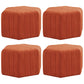 Contemporary Footstool Ottoman Suede Upholstered Solid Color Pentagon Ottoman 18.5"L x 18.5"W x 12"H Orange Red 4 Piece Set Clearhalo 'furn' 'furn_ottomans_poufs' 'Furniture' 'Living Room Furniture' 'Ottomans & Poufs' 'ottomans_poufs' 5852196