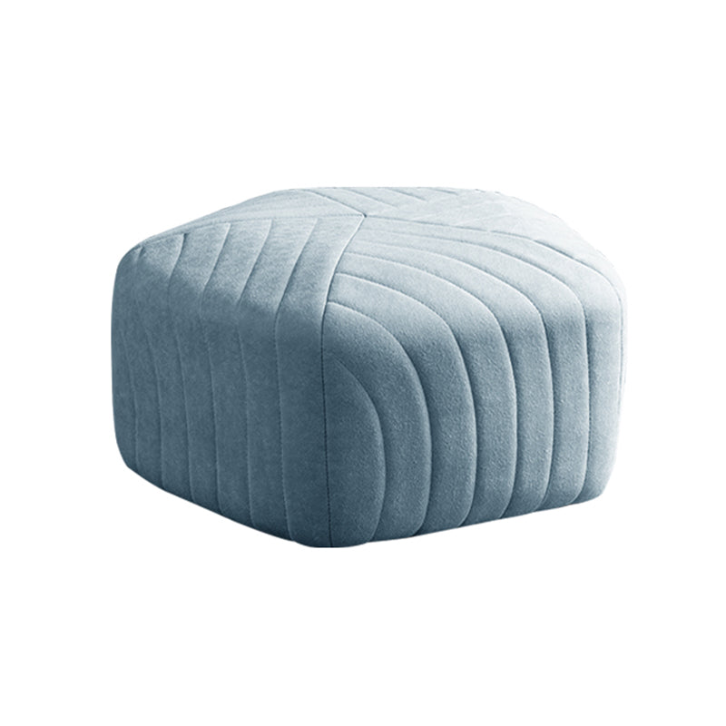 Contemporary Footstool Ottoman Suede Upholstered Solid Color Pentagon Ottoman 18"L x 18"W x 12"H Sky Blue 1 Piece Clearhalo 'furn' 'furn_ottomans_poufs' 'Furniture' 'Living Room Furniture' 'Ottomans & Poufs' 'ottomans_poufs' 5852203