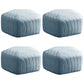 Contemporary Footstool Ottoman Suede Upholstered Solid Color Pentagon Ottoman 18"L x 18"W x 12"H Sky Blue 4 Piece Set Clearhalo 'furn' 'furn_ottomans_poufs' 'Furniture' 'Living Room Furniture' 'Ottomans & Poufs' 'ottomans_poufs' 5852205