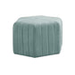 Contemporary Footstool Ottoman Suede Upholstered Solid Color Pentagon Ottoman 18.5"L x 18.5"W x 12"H Sky Blue 1 Piece Clearhalo 'furn' 'furn_ottomans_poufs' 'Furniture' 'Living Room Furniture' 'Ottomans & Poufs' 'ottomans_poufs' 5852206